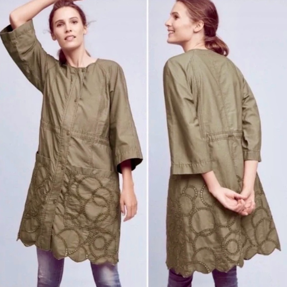 Anthropologie Hei Hei - Moss Scalloped Anorak Jacket - XS (adjustable waist) - Picture 7 of 13
